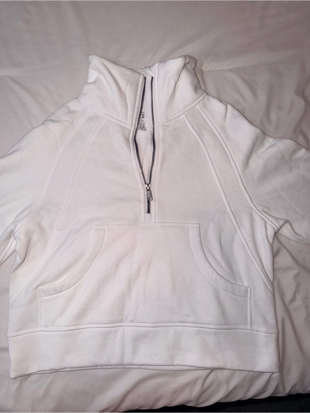 White Quarter-Zip Hoodie Sweatshirt - Unbranded